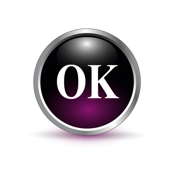 Ok botão, ícone — Vetor de Stock