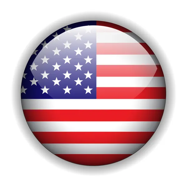 Kuzey Amerikan bayrağı düğmesi, vektör — Stok Vektör