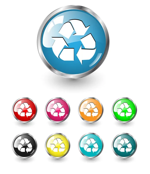 Iconos de reciclaje, conjunto de vectores — Vector de stock