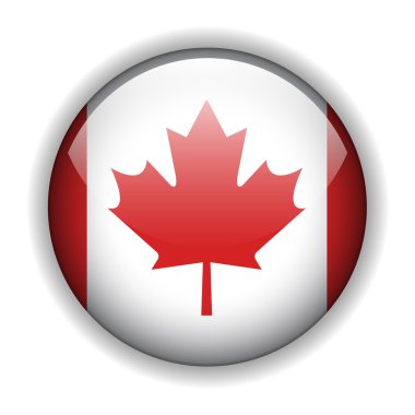 Canada flag button, vector clipart
