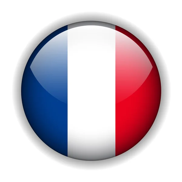 Francia botón de la bandera, vector — Archivo Imágenes Vectoriales