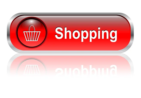 Icono del carrito de compras, botón — Vector de stock