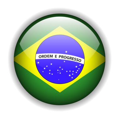 Brezilya bayrağı düğmesi, vektör