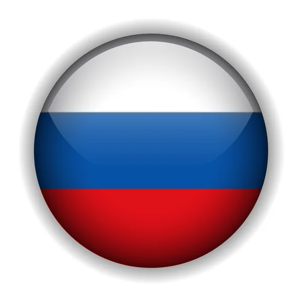 Ryssland flagg knappen, vektor — Stock vektor