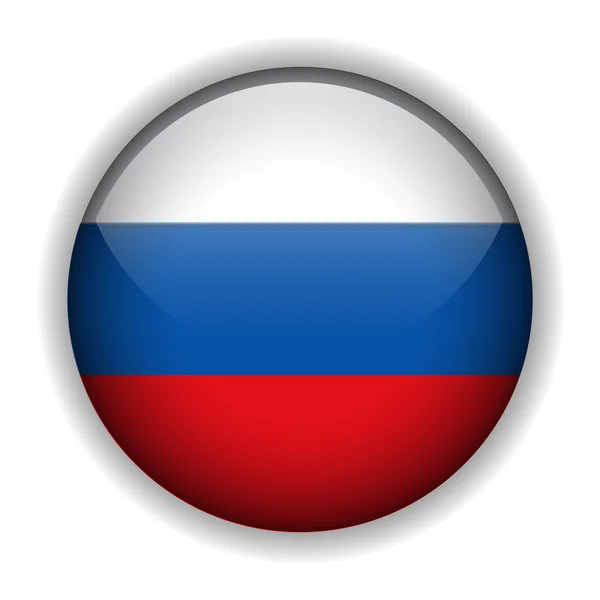 Rusia botón de la bandera, vector — Vector de stock