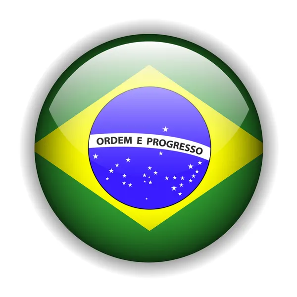 Bouton drapeau Brésil, vecteur — Image vectorielle