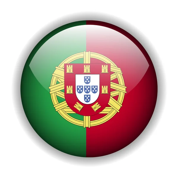 Πορτογαλία σημαία κουμπί, διάνυσμα — Διανυσματικό Αρχείο