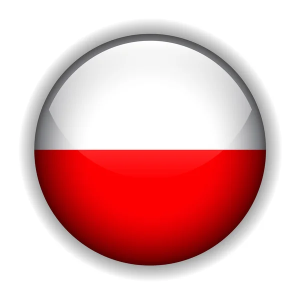 Кнопка флага Польши, вектор — стоковый вектор