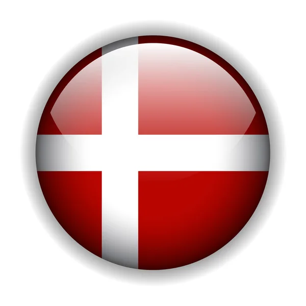 丹麦国旗按钮、 矢量 — 图库矢量图片