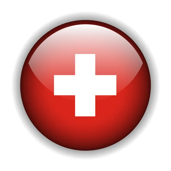 Botão de bandeira Suisse, vetor —  Vetores de Stock