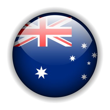 Australia flag button, vector clipart