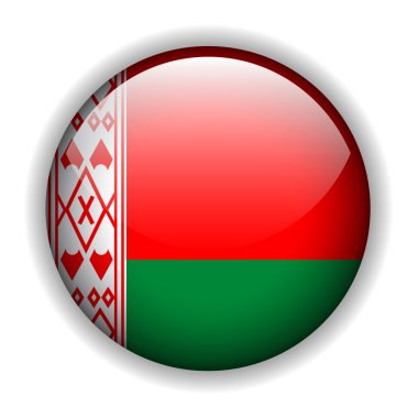 Flag of Belarus button, vector