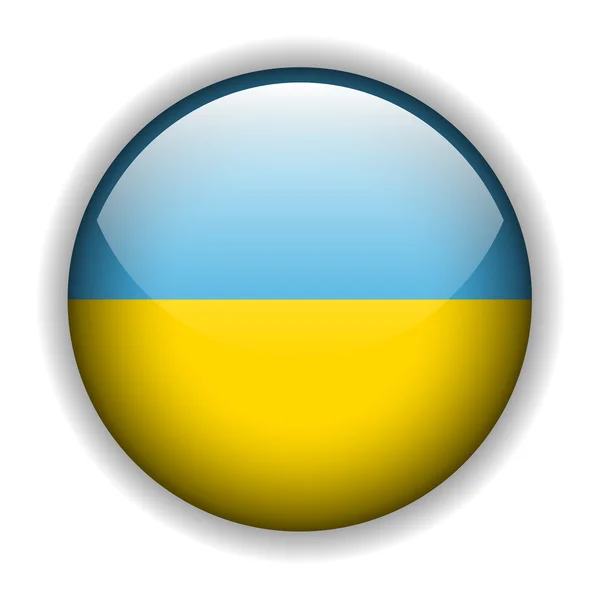 Ucrânia botão bandeira, vetor —  Vetores de Stock