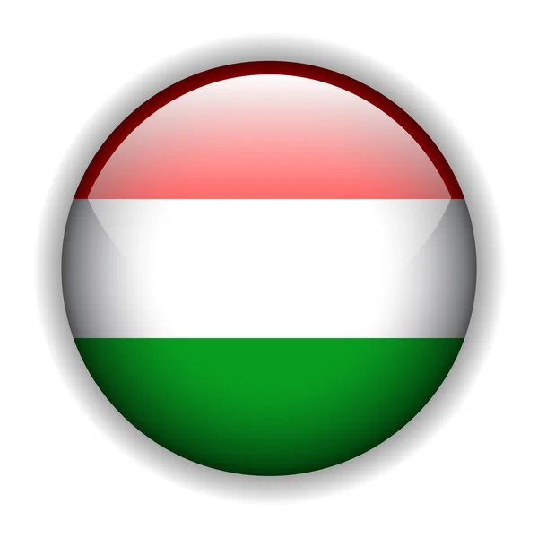 Bandera de Hungría botón, vector — Vector de stock