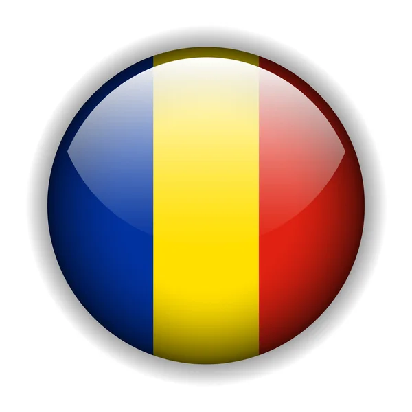Romanya düğme-in bayrak, vektör — Stok Vektör