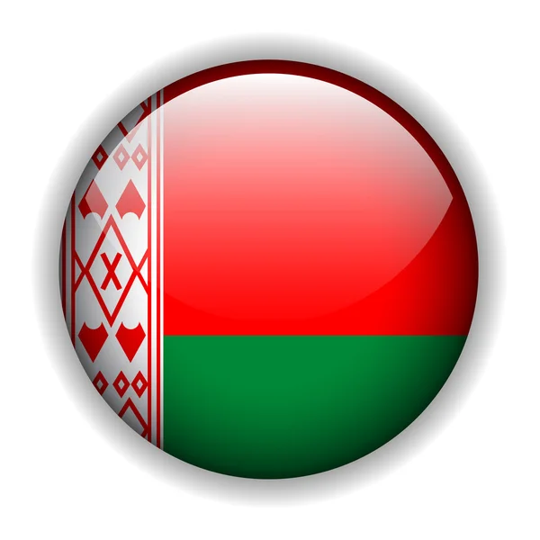 Bandera de Bielorrusia botón, vector — Vector de stock
