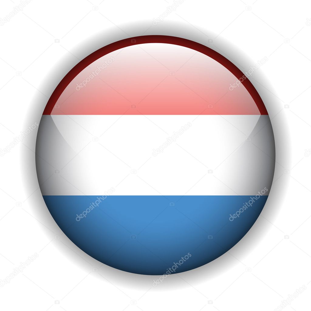 Luxembourg flag button, vector