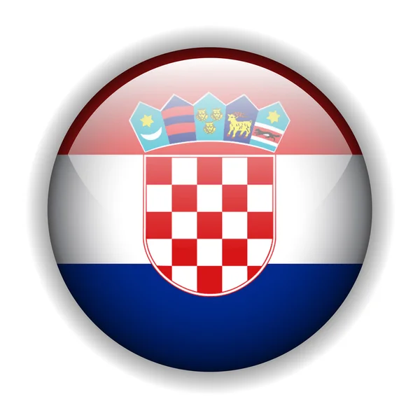Flaga Chorwacji przycisk, wektor — Wektor stockowy