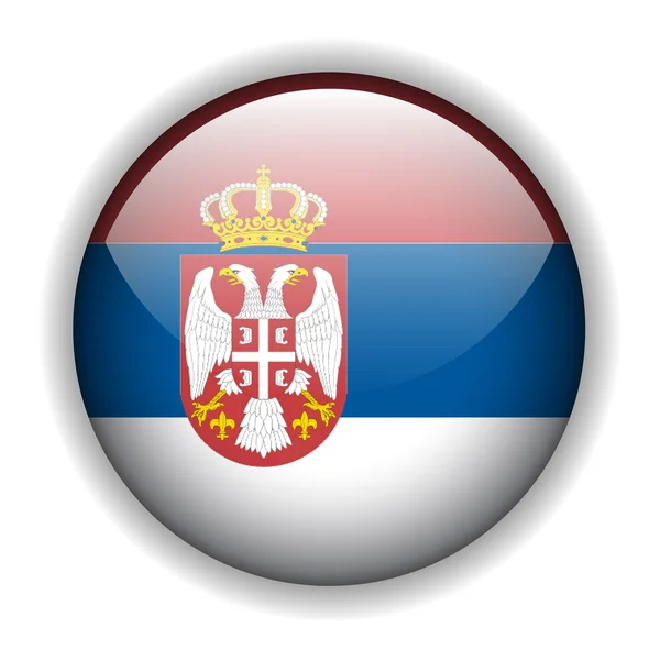 Vlag van Servië knop, vector — Stockvector