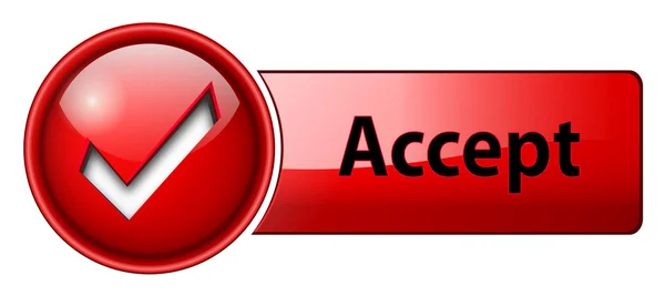 Accept icon, button — Stock Vector
