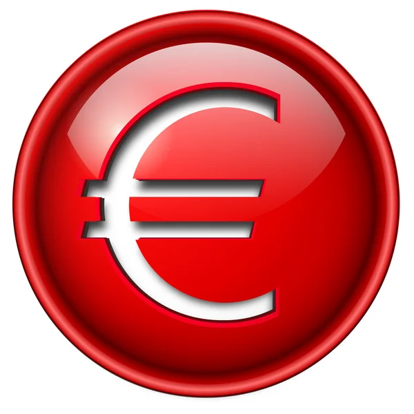 Euro ikona, przycisk. — Wektor stockowy