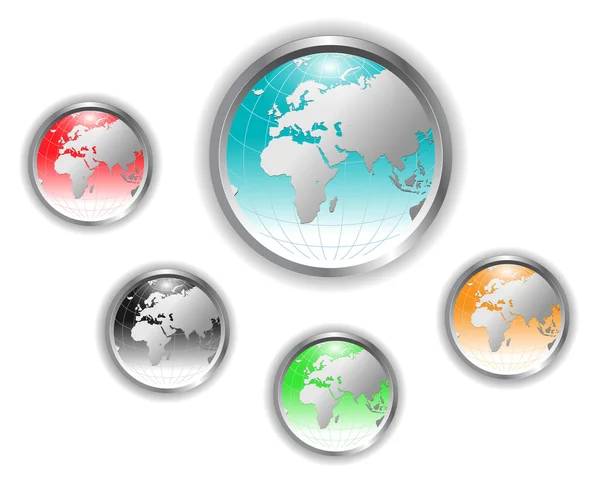Earth globe knop. — Stockvector