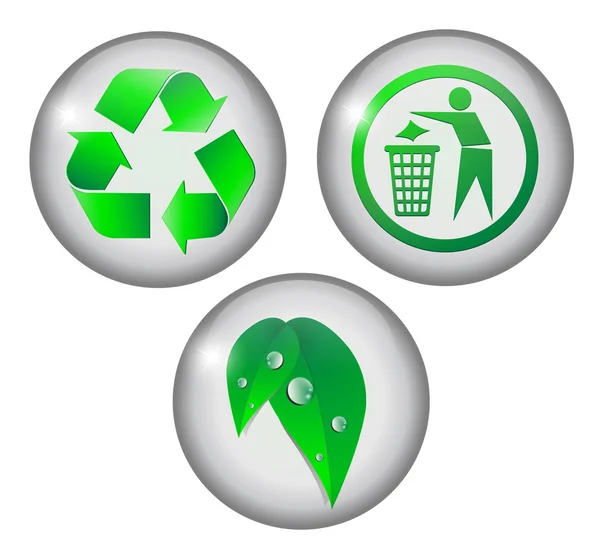 Set de iconos verdes — Vector de stock