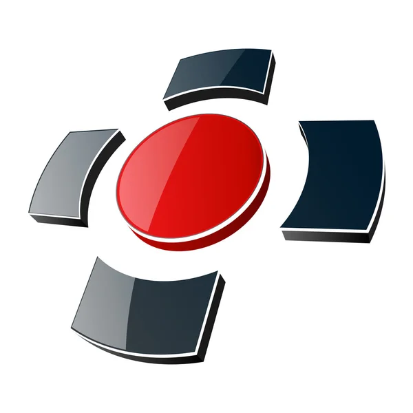 Logo, 3d glossy cross. — Stock Vector