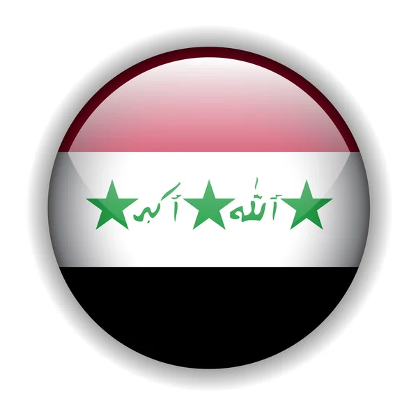 Irak bayrağı düğmesi, vektör — Stok Vektör