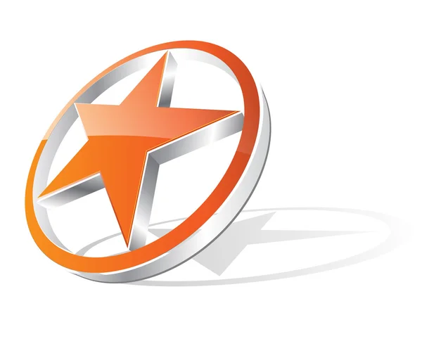 Estrela laranja 3d - logotipo — Vetor de Stock