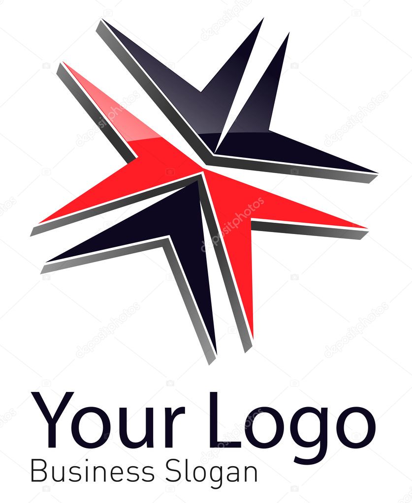Logo, abstract dynamic shape black and red, perfect as your business logo.