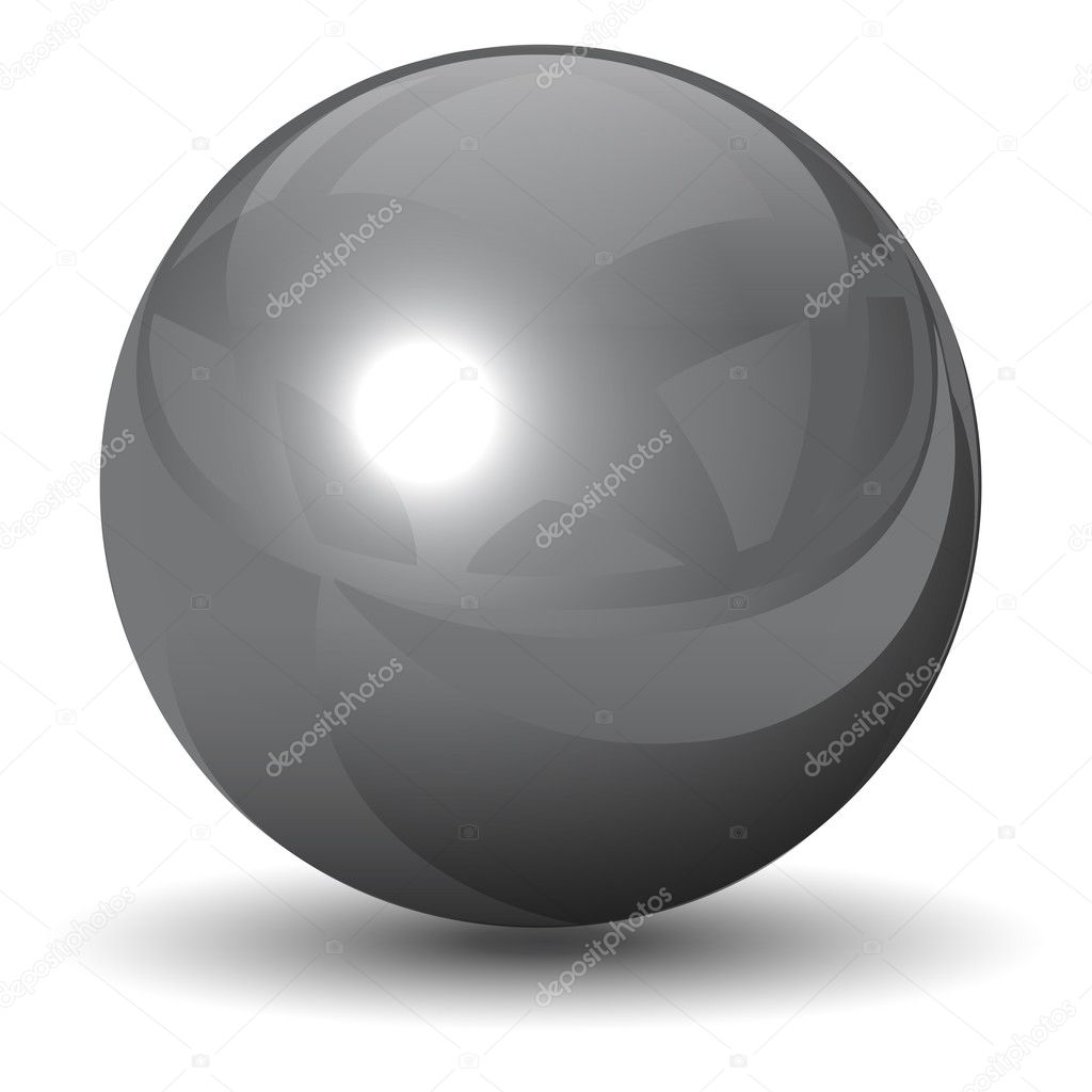Vector metallic chrome sphere