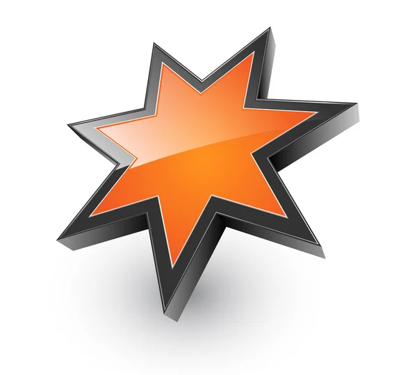 Logo 3D estrela laranja — Vetor de Stock