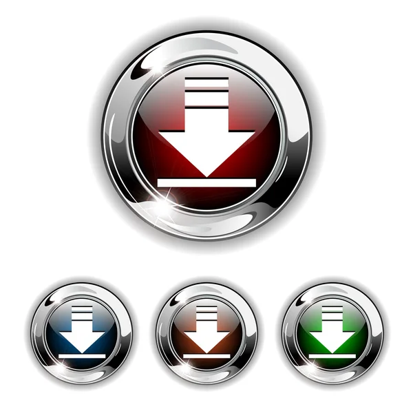 Download icon, button, vector — Stock Vector