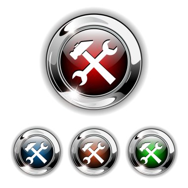 Settings icon, button, vector clipart