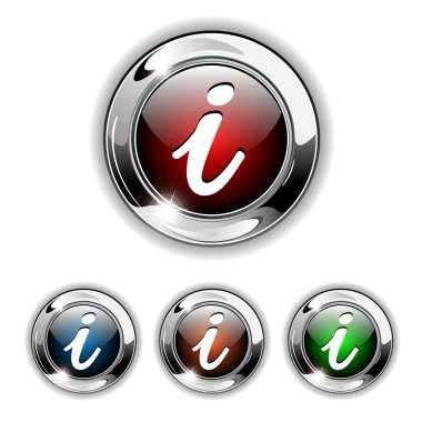 Info icon, button, vector illustration. clipart