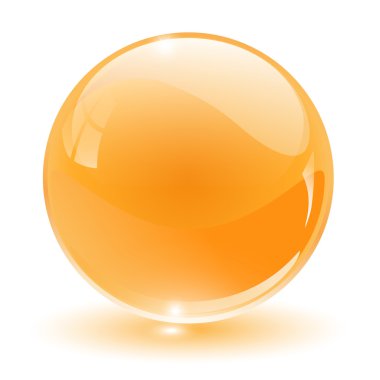 3D crystal, glass sphere clipart