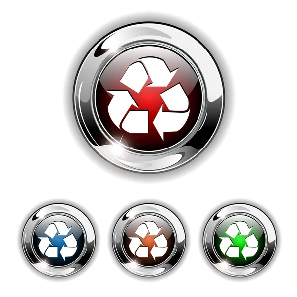 Recyklingu ikonę przycisku, wektor — Wektor stockowy