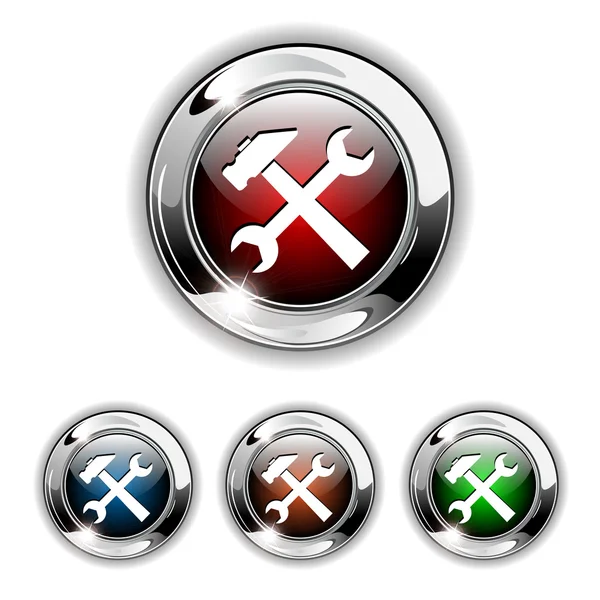 Settings icon, button, vector — Stock Vector