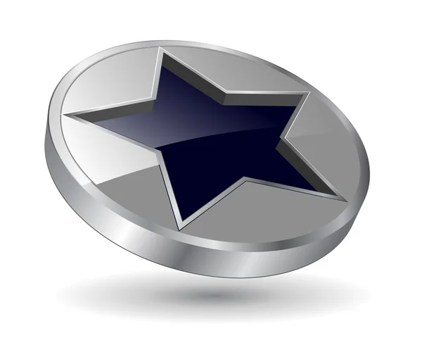 Логотип металлической звезды — стоковый вектор