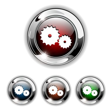 Gear icon, button, vector illustration. clipart