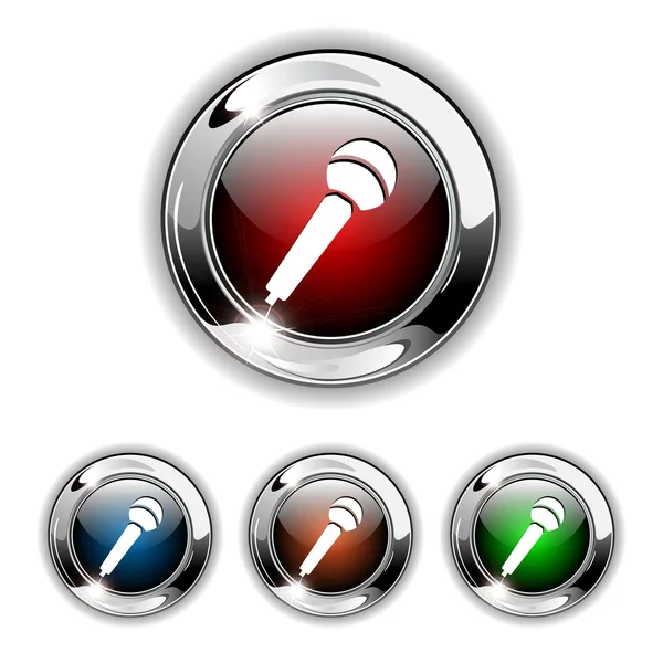Microfoon pictogram, knop, vector — Stockvector