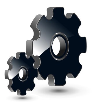 Logo 3D gears clipart