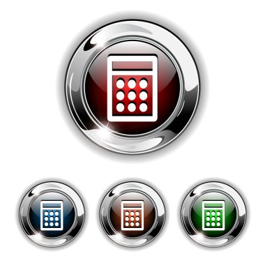Calculator icon, button, vector clipart