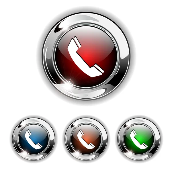 Icono del teléfono, botón, ilustración del vector . — Vector de stock