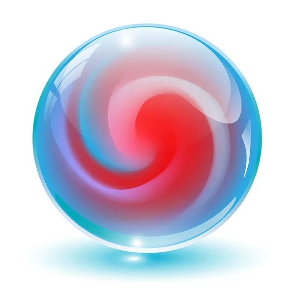 Cristal 3D, vector de esfera de vidrio . — Vector de stock