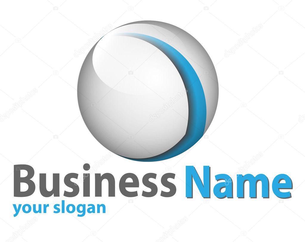 Logo 3d glossy sphere blue and white perfect for your business.