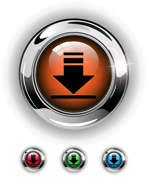 Downloaden icon, knop — Stockvector