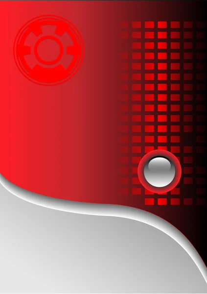 Technologie fond rouge et gris . — Image vectorielle