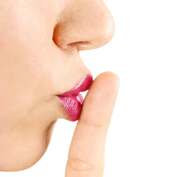 Finger auf Lippen — Stockfoto